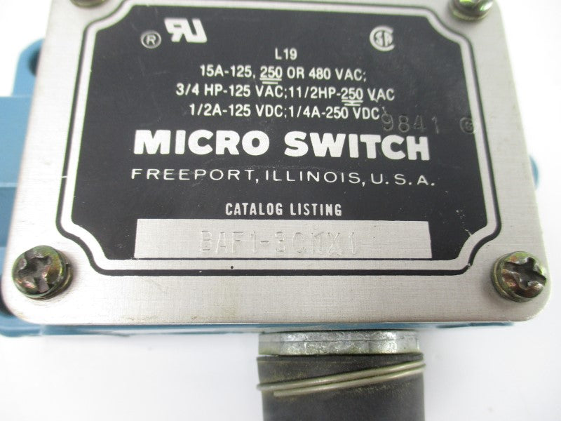 MICRO SWITCH BAF1-3CNX1 480VAC 15A (BLUE) NSNP