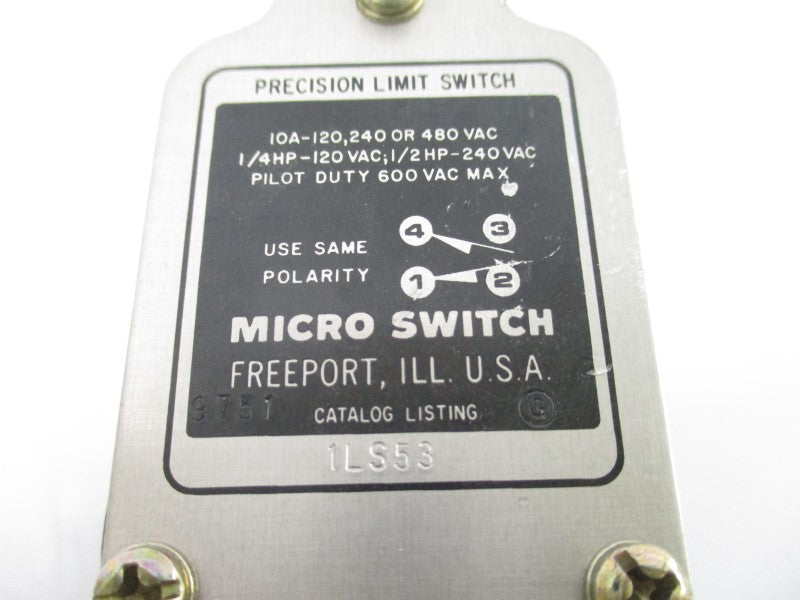 MICRO SWITCH 1LS53 600VAC 10A NSNP