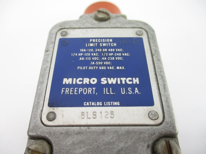 MICRO SWITCH 8LS125 600VAC 10A (GREY) UNMP