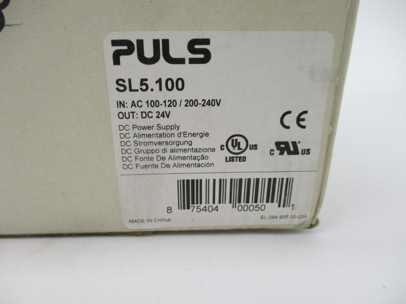 PULS SL5.100 100-120/200-240VAC 2.6/1.4A NSMP