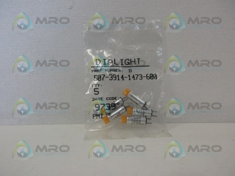 DIALIGHT 507-3914-1473-600 PK OF 5 AMBER INCANDESCENT LAMP NSMP