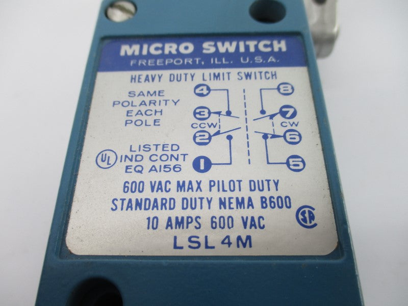 MICRO SWITCH LSL4M 600VAC 10A UNMP