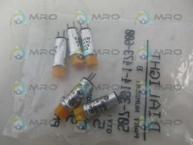 DIALIGHT 507-3914-1473-600 PK OF 5 AMBER INCANDESCENT LAMP NSMP