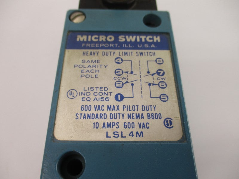 MICRO SWITCH LSL4M 600VAC 10A NSNP