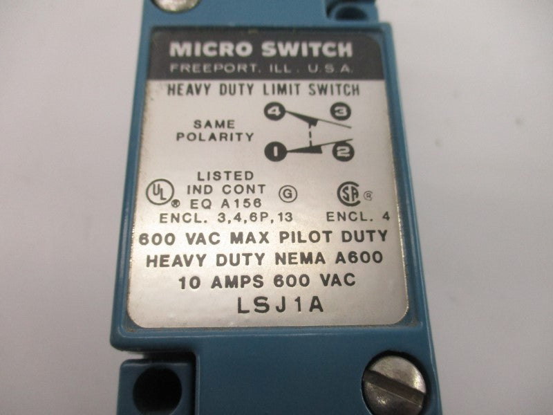 MICRO SWITCH LSJ1A 600VAC 10A NSNP