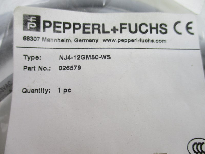 PEPPERL+FUCHS NJ4-12GM50-WS 0265798 NSMP
