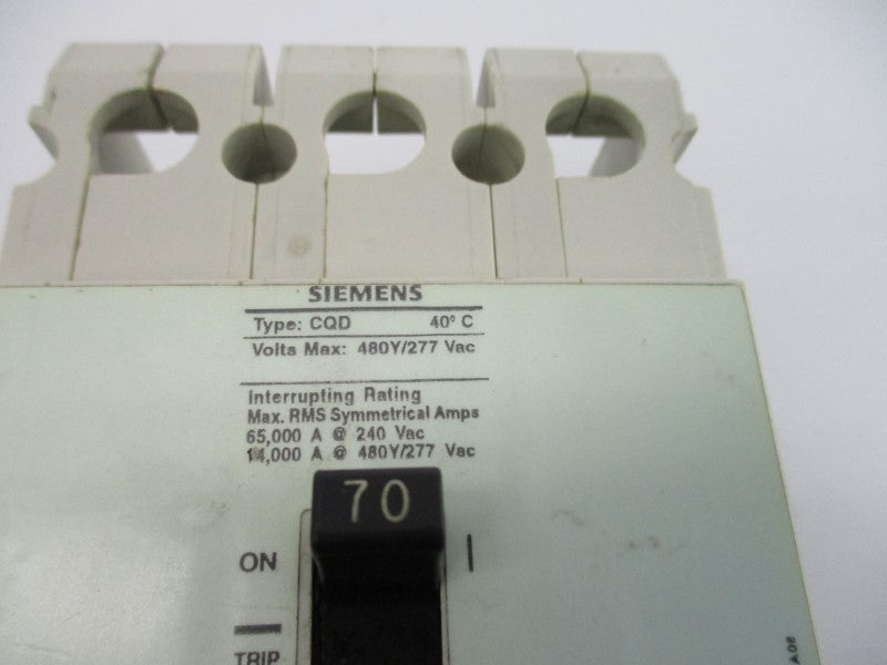 SIEMENS CQD370 277/480VAC 70A UNMP