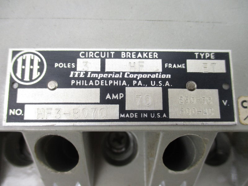 ITE HF3-B070 600VAC 70A UNMP
