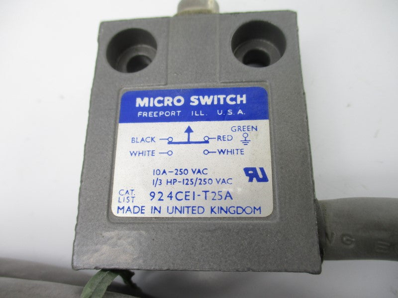 MICRO SWITCH 924CEI-T25A 250VAC 10A UNMP