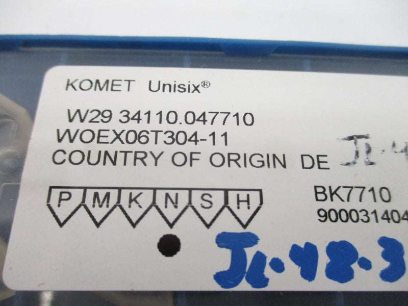 KOMET WOEX06T304-11 W2934110.047710 (PKG OF 7) NSMP
