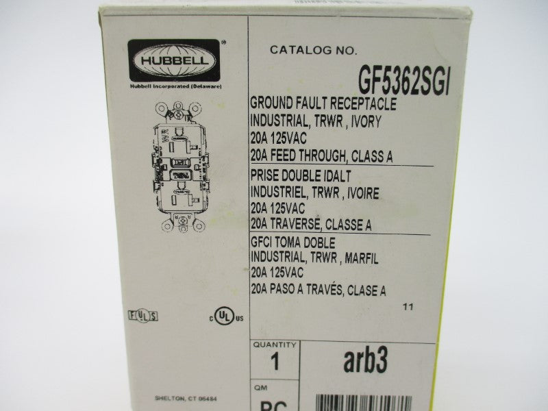 HUBBELL GF5362SGI 125VAC 20A NSMP