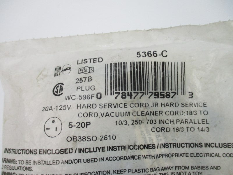 LEVITON 5366-C 125V 20A NSMP