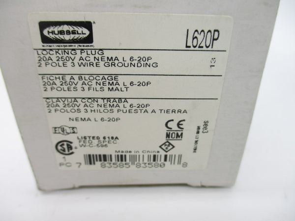 HUBBELL L620P 250V 20A NSMP