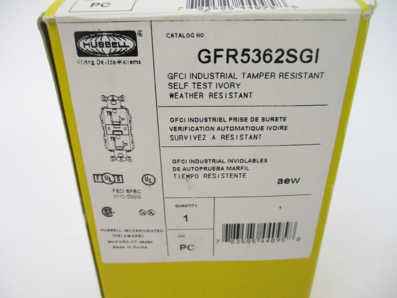 HUBBELL GFR5362SGI 125V 20A NSMP