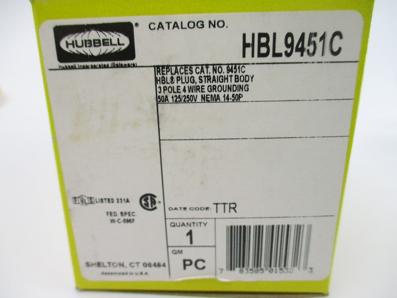HUBBELL HBL9451C 125/250V 50A NSMP