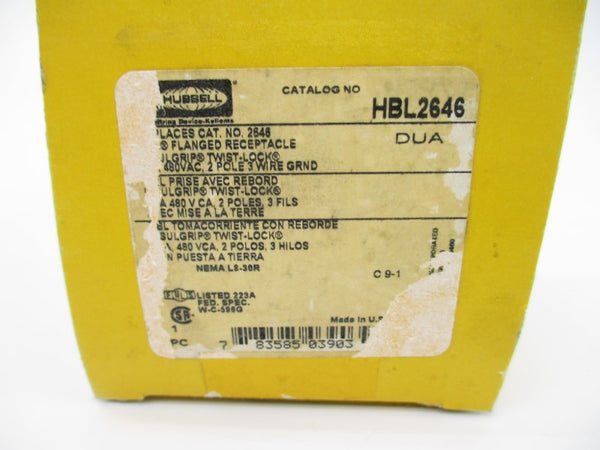 HUBBELL HBL2646 480VAC 30A NSMP