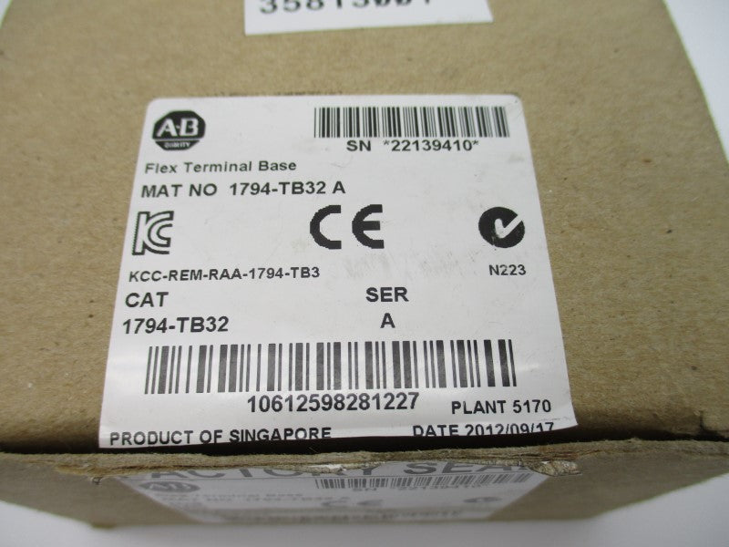 ALLEN BRADLEY 1794-TB32 SER. A 31.2VDC/AC 10A NSMP