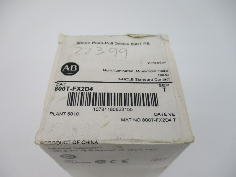 ALLEN BRADLEY 800T-FX2D4 SER. T (WH) NSFS