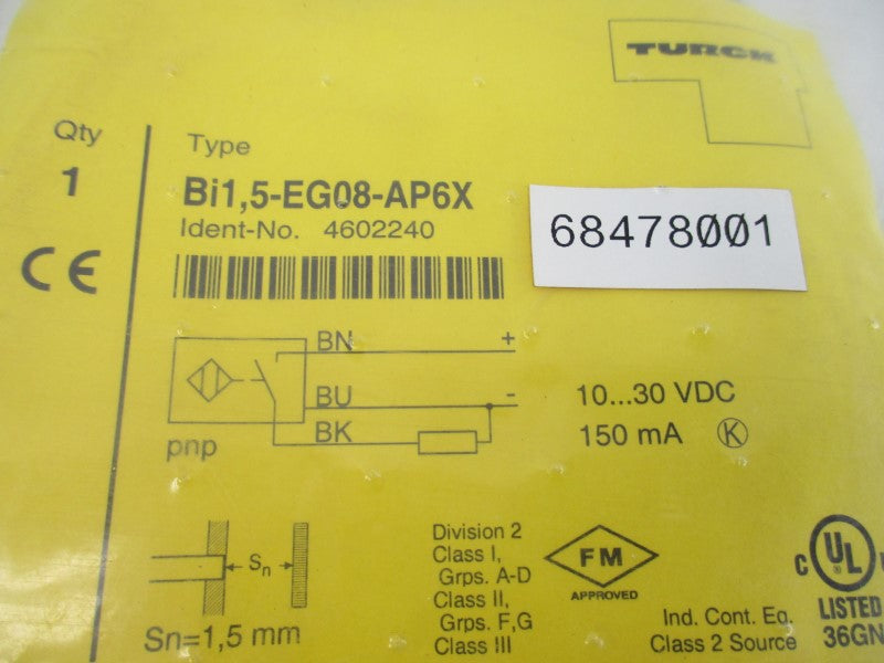 TURCK BI1,5-EG08-AP6X 4602240 10-30VDC NSMP
