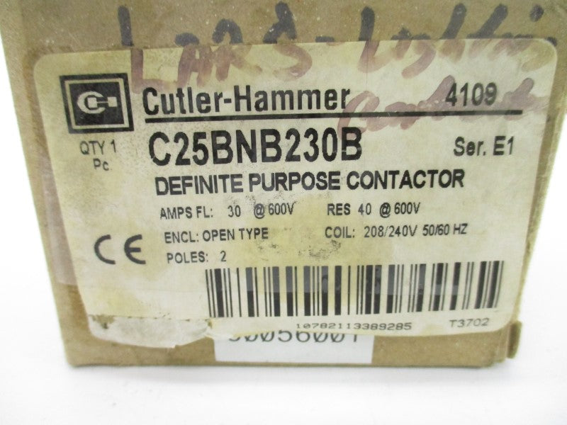 CUTLER HAMMER C25BNB230B SER. E1 208/240V 30A NSMP