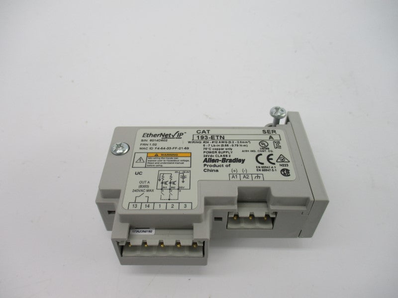 ALLEN BRADLEY 193-ETN SER. A F/W 1.02 240VAC (BR/WH) NSMP