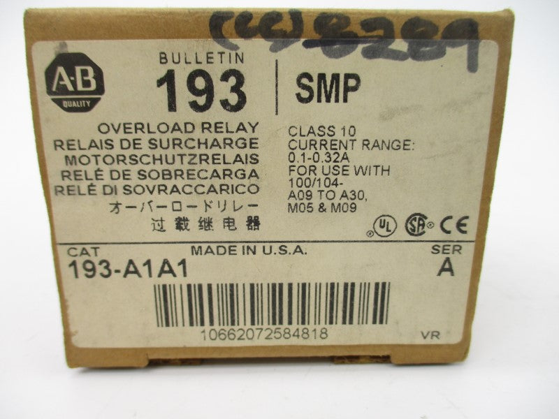 ALLEN BRADLEY 193-A1A1 SER. A 600V 0.1-32A (BR/WH) NSMP