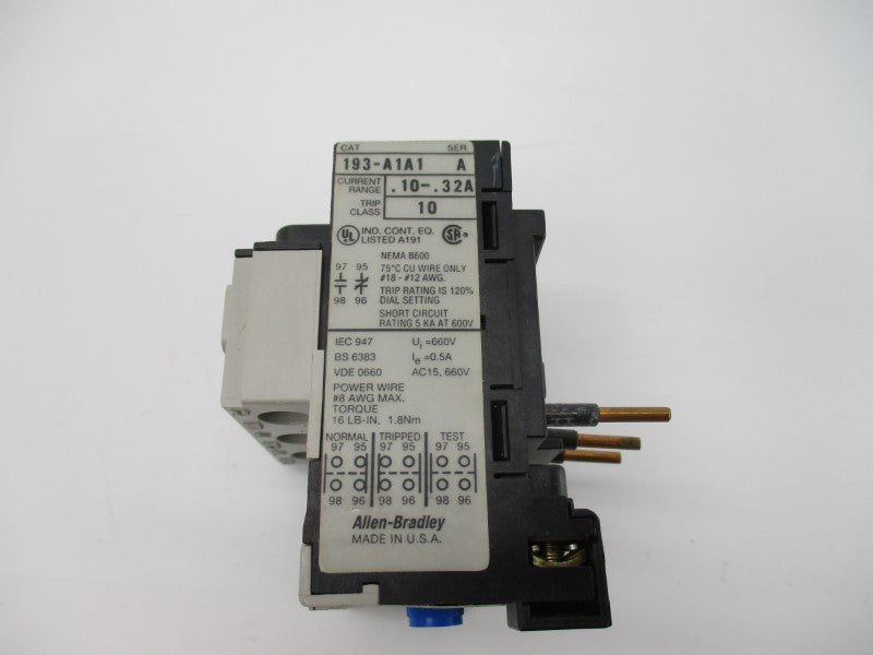 ALLEN BRADLEY 193-A1A1 SER. A 600V .10-.32A NSNP