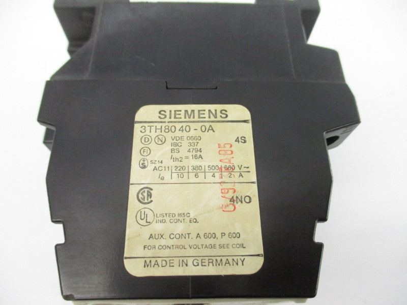 SIEMENS 3TH8040-0A 24V 16A UNMP
