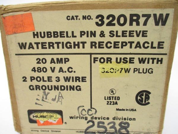 HUBBELL 320R7W 480VAC 20A NSMP