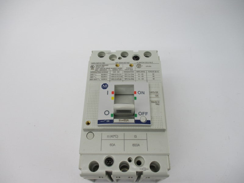 ALLEN BRADLEY 140G-G2C3-C60 SER. A 480V 60A (BR/WH) NSMP