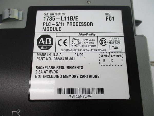 ALLEN BRADLEY 1785-L11B SER. E F/W D 5VDC 2.3A REV. F01 UNMP