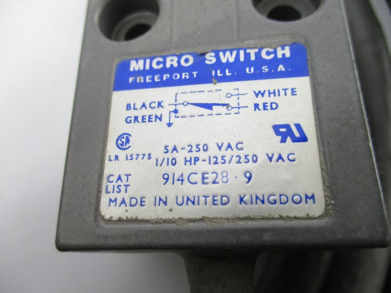 MICRO SWITCH 914CE28-9 250VAC 5A NSNP
