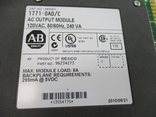 ALLEN BRADLEY 1771-OAD SER. C 120VAC 8A UNMP