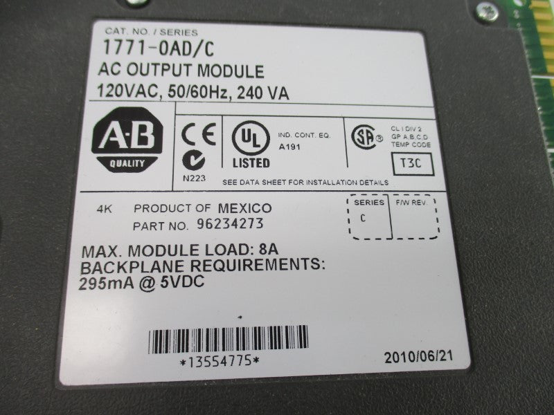 ALLEN BRADLEY 1771-OAD SER. C 120VAC 8A UNMP