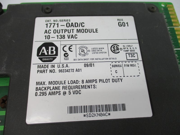 ALLEN BRADLEY 1771-OAD SER. C 10-138VAC 8A REV. G01 UNMP