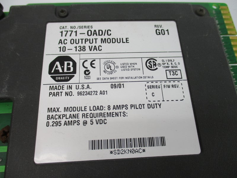 ALLEN BRADLEY 1771-OAD SER. C 10-138VAC 8A REV. G01 UNMP