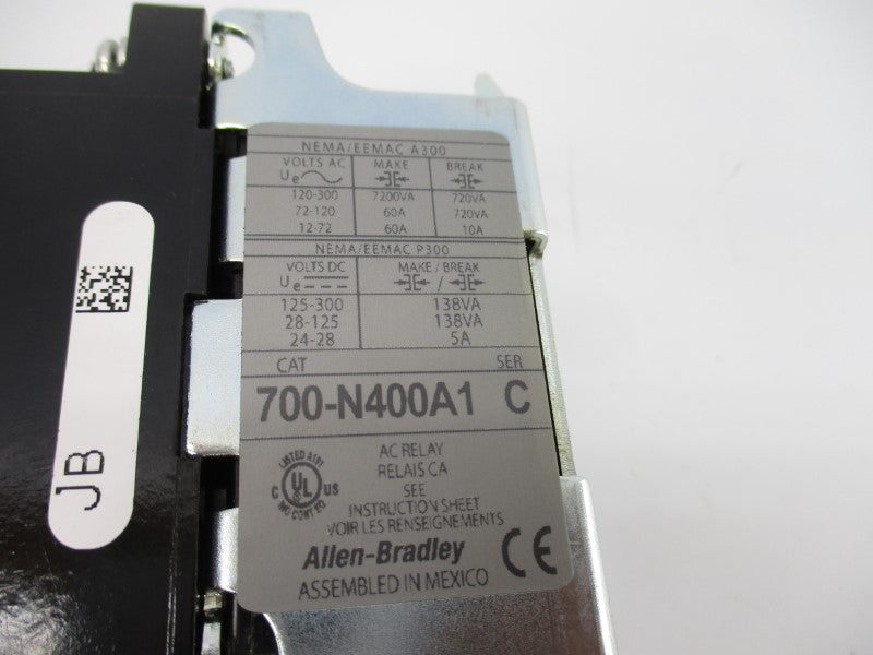 ALLEN BRADLEY 700-N400A1 SER. C 110/120V 60A UNMP