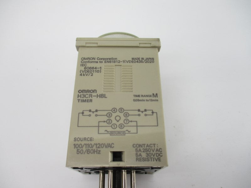 OMRON H3CR-H8L 100/110/120VAC 5A 0.05-12M UNMP