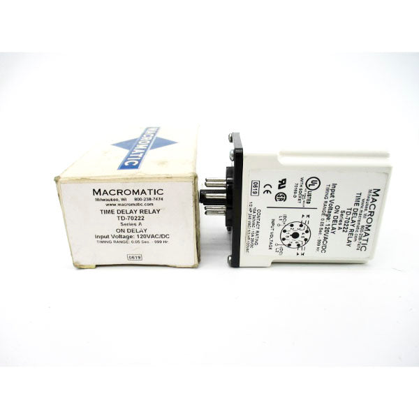 MACROMATIC TD-70222 SER. A 120VAC/DC 10A 0.05S-999HR NSMP