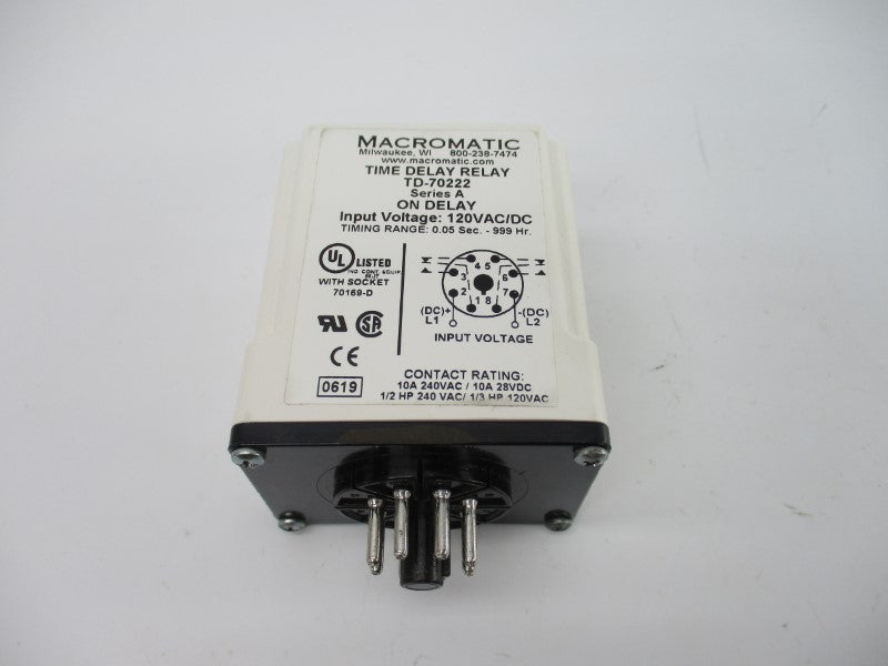 MACROMATIC TD-70222 SER. A 120VAC/DC 10A 0.05S-999HR NSMP