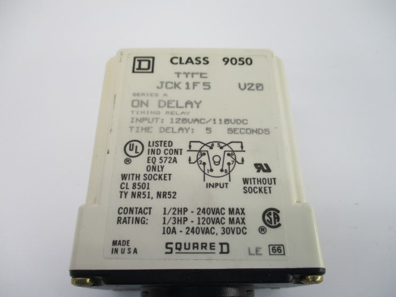SQUARE D 9050JCK1F5V20  SER. A 120VAC 10A 5S NSNP