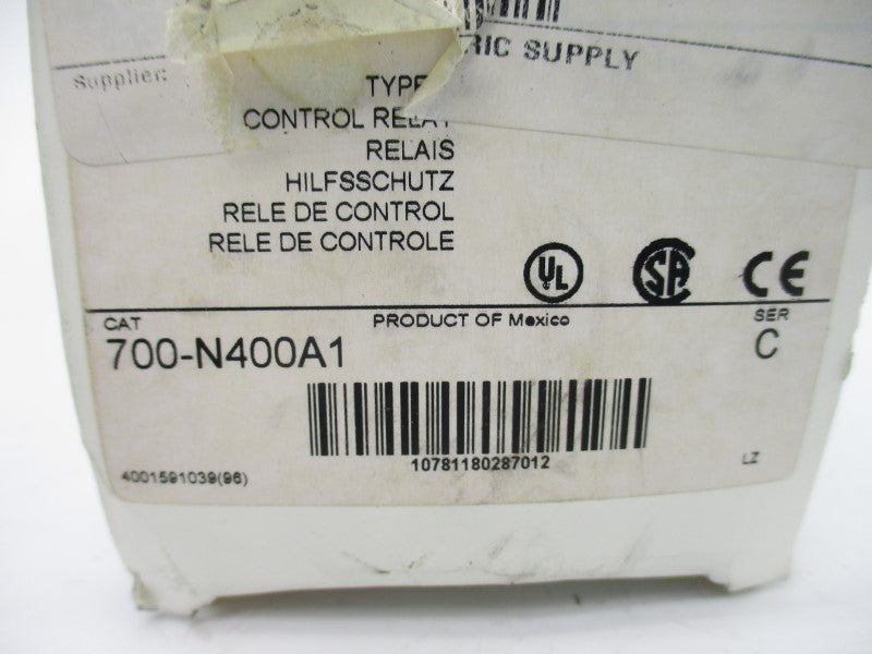 ALLEN BRADLEY 700-N400A1 SER. C 110/120V 60A (WH) NSMP