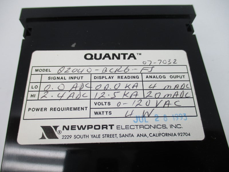 NEWPORT ELECTRONICS Q2040-BCR6-FS 0-120VAC (AS PICTURED) NSNP