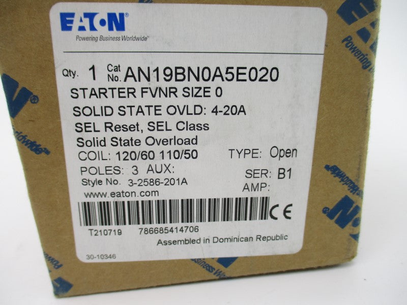 EATON AN19BN0A5E020 SER. B1 110/120V 4-20A NSMP