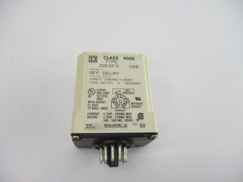 SQUARE D 9050JCK-2F5V20 SER. A 120VAC 10A 5S NSMP