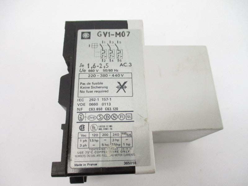 TELEMECANIQUE GV1-M07 660V 1.6-2.5A (GREY) NSNP