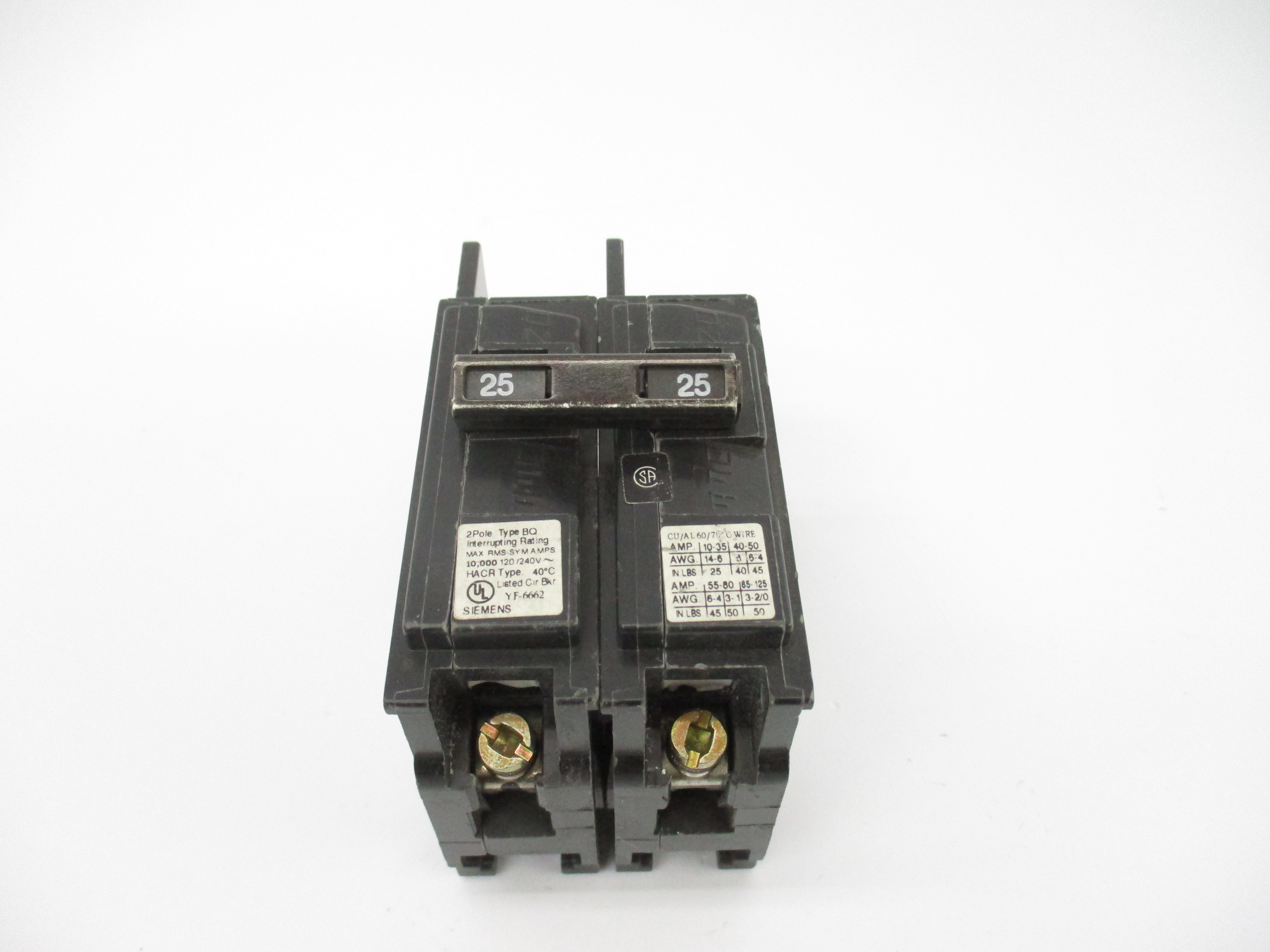 SIEMENS BQ2B025 120/240V 25A UNMP