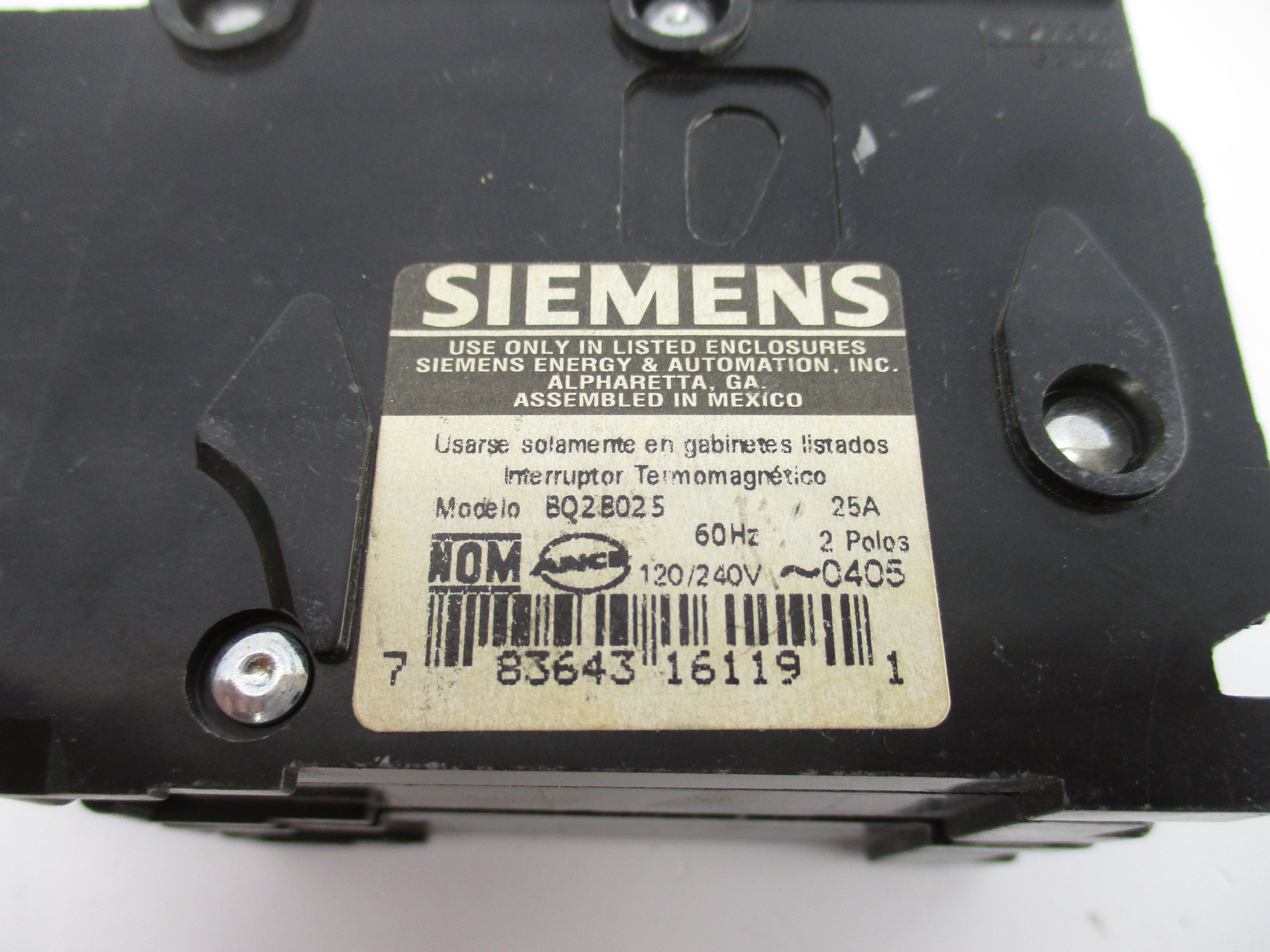 SIEMENS BQ2B025 120/240V 25A UNMP