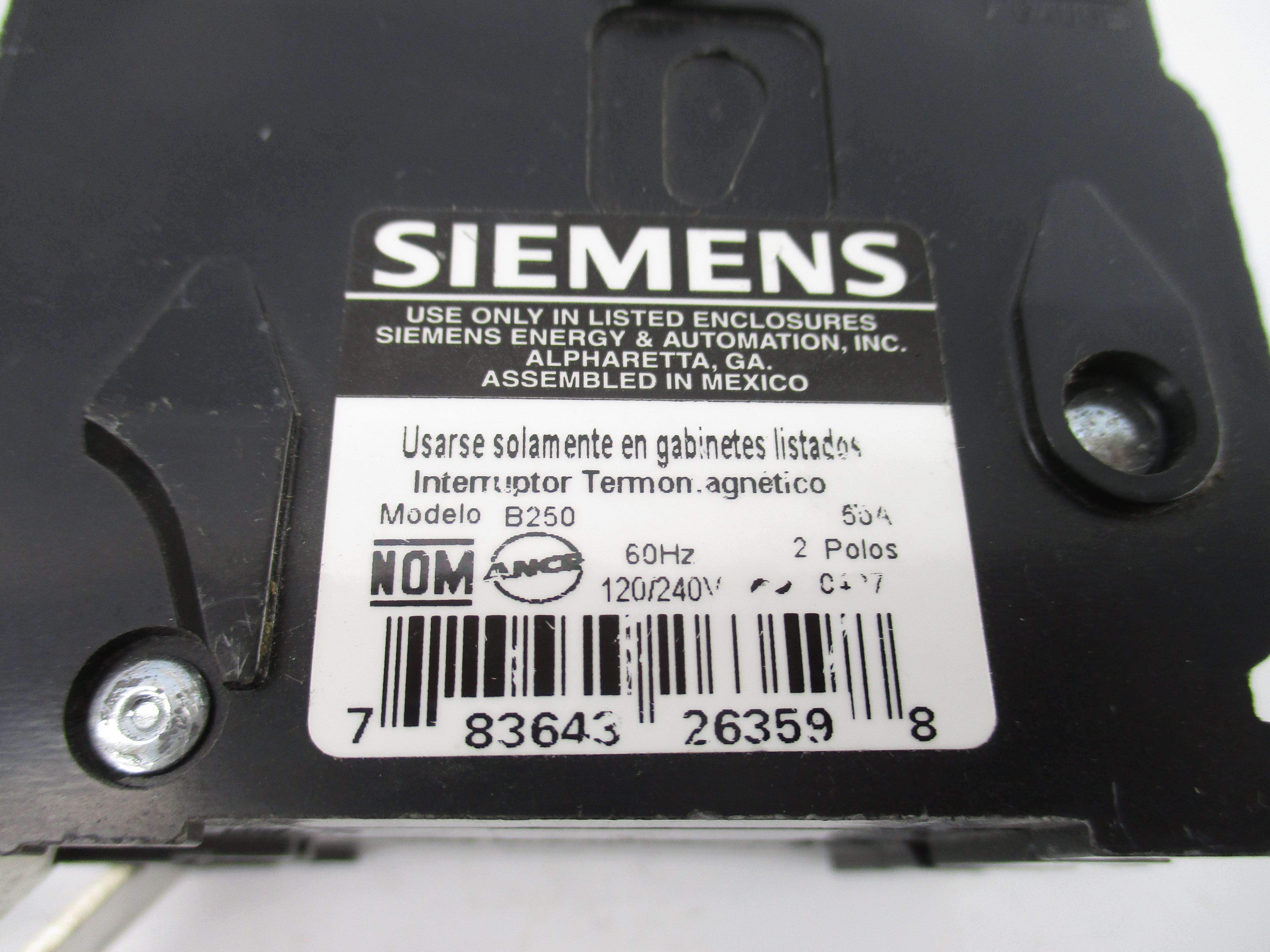 SIEMENS B250 120/240V 50A UNMP
