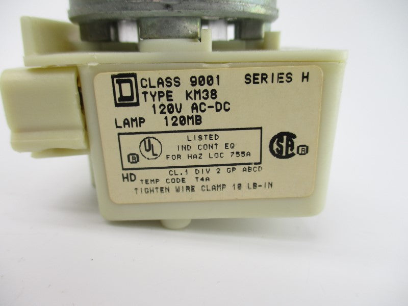SQUARE D 9001KM38 SER. H 120VAC/DC (NO BULB) NSNP